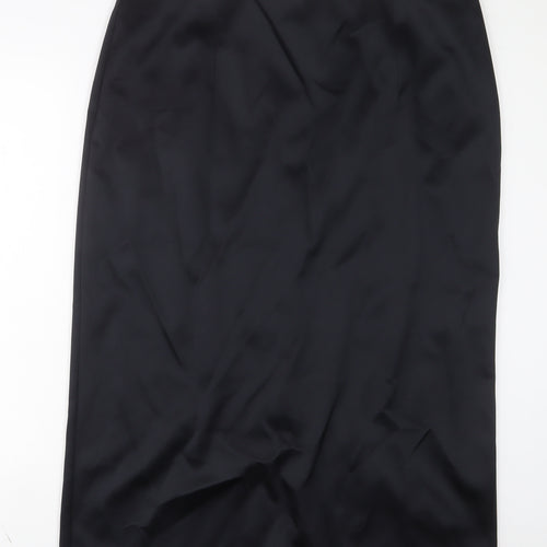 Marks and Spencer Womens Black Polyester A-Line Skirt Size 20 Zip