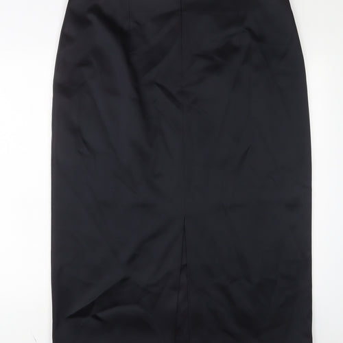 Marks and Spencer Womens Black Polyester A-Line Skirt Size 20 Zip