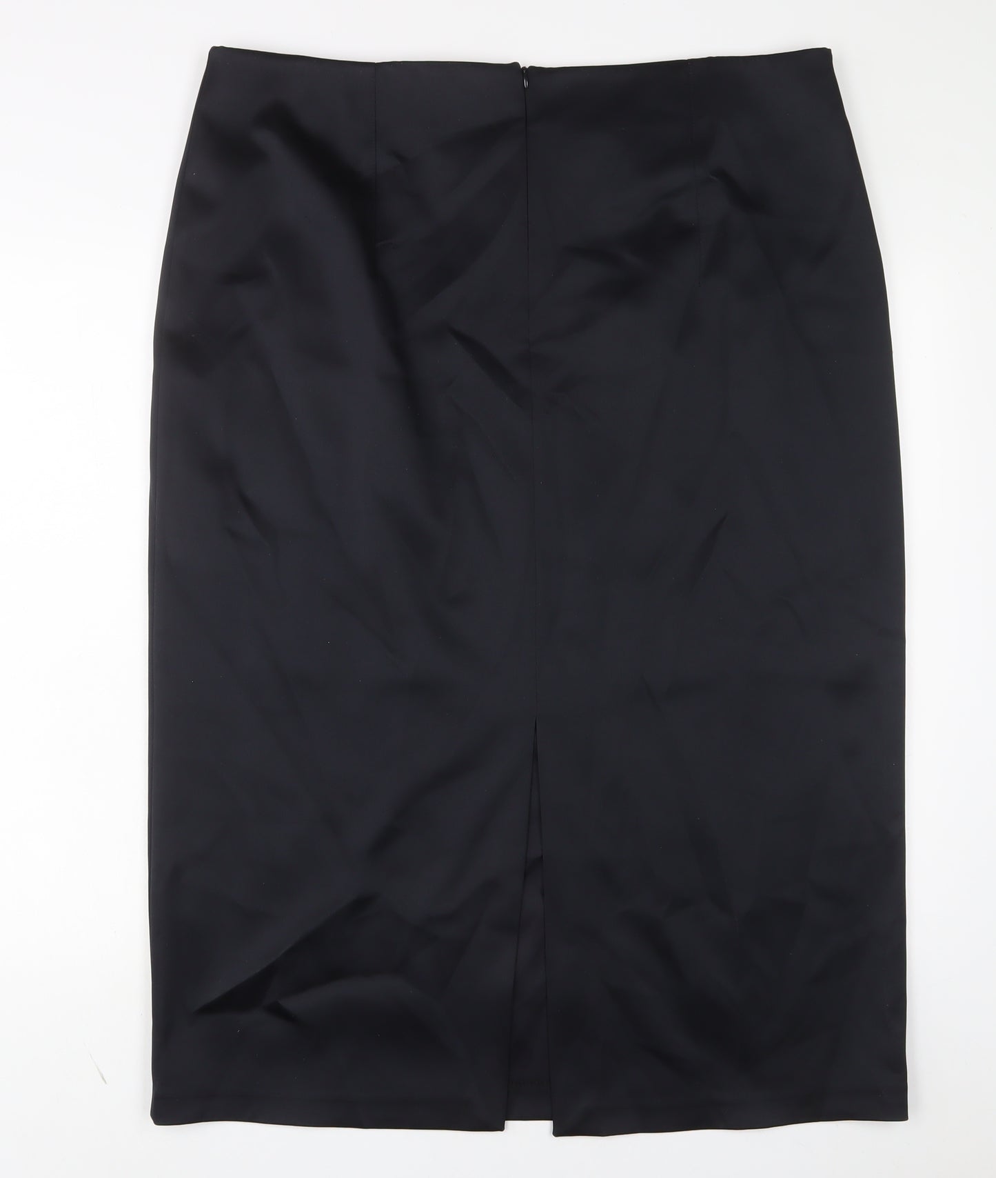 Marks and Spencer Womens Black Polyester A-Line Skirt Size 20 Zip