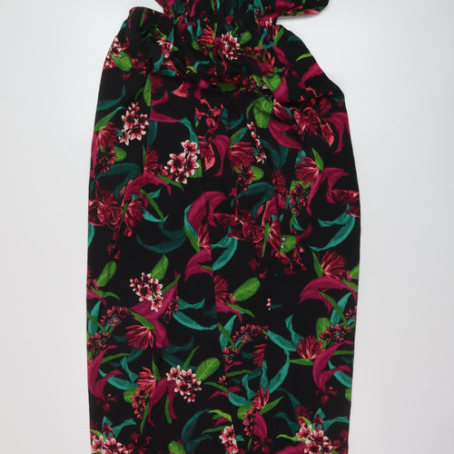 Boohoo Womens Multicoloured Floral Polyester Maxi Size 12 Halter Tie