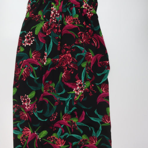Boohoo Womens Multicoloured Floral Polyester Maxi Size 12 Halter Tie