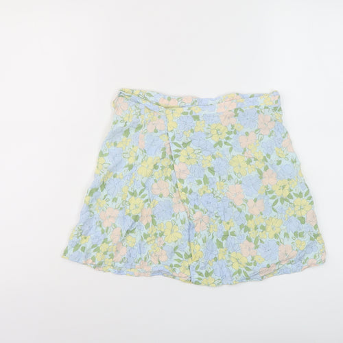 Motel Womens Multicoloured Floral Viscose Wrap Skirt Size S Tie