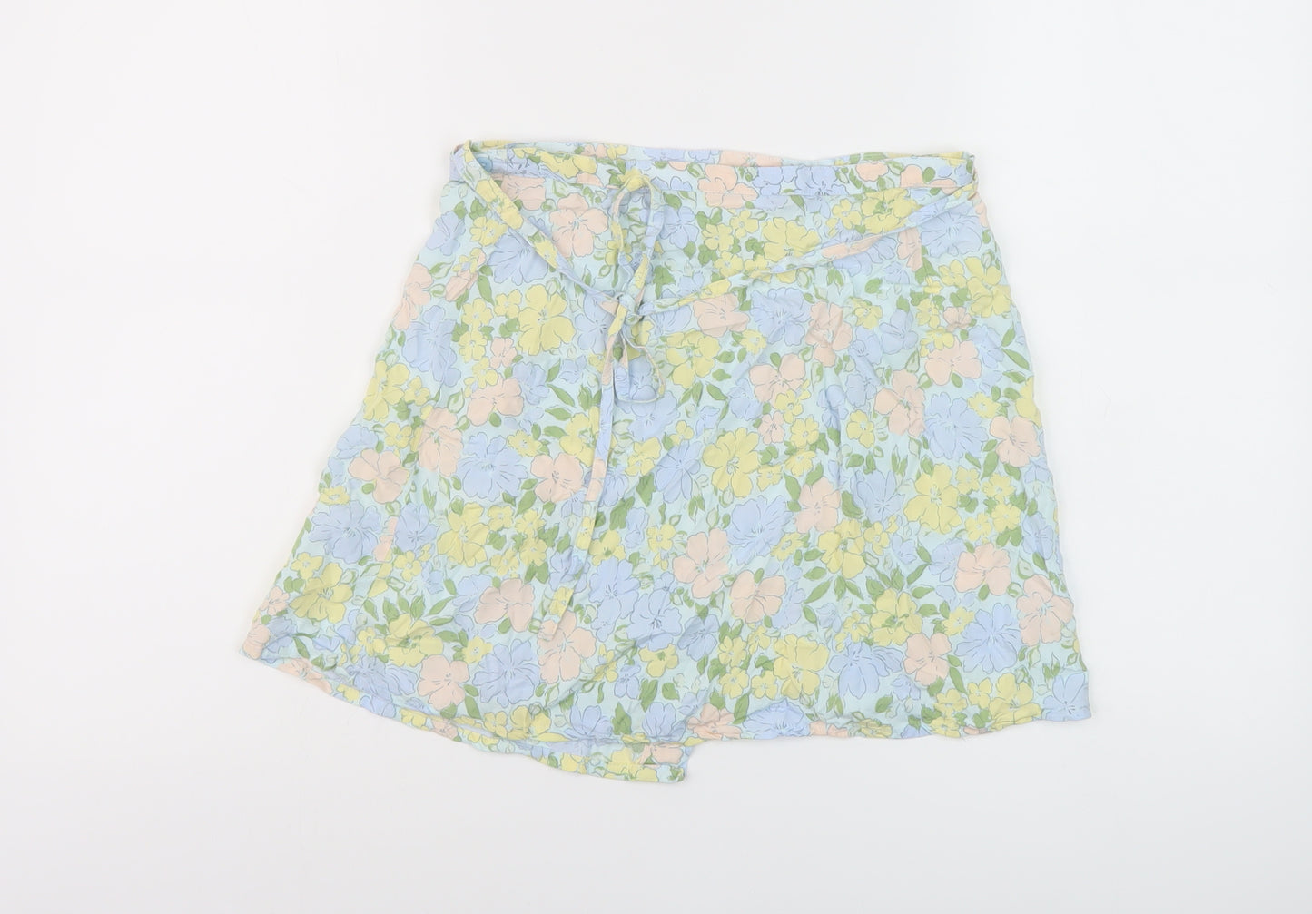 Motel Womens Multicoloured Floral Viscose Wrap Skirt Size S Tie