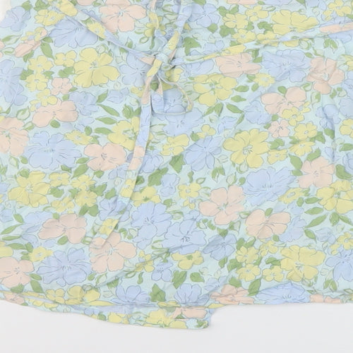 Motel Womens Multicoloured Floral Viscose Wrap Skirt Size S Tie