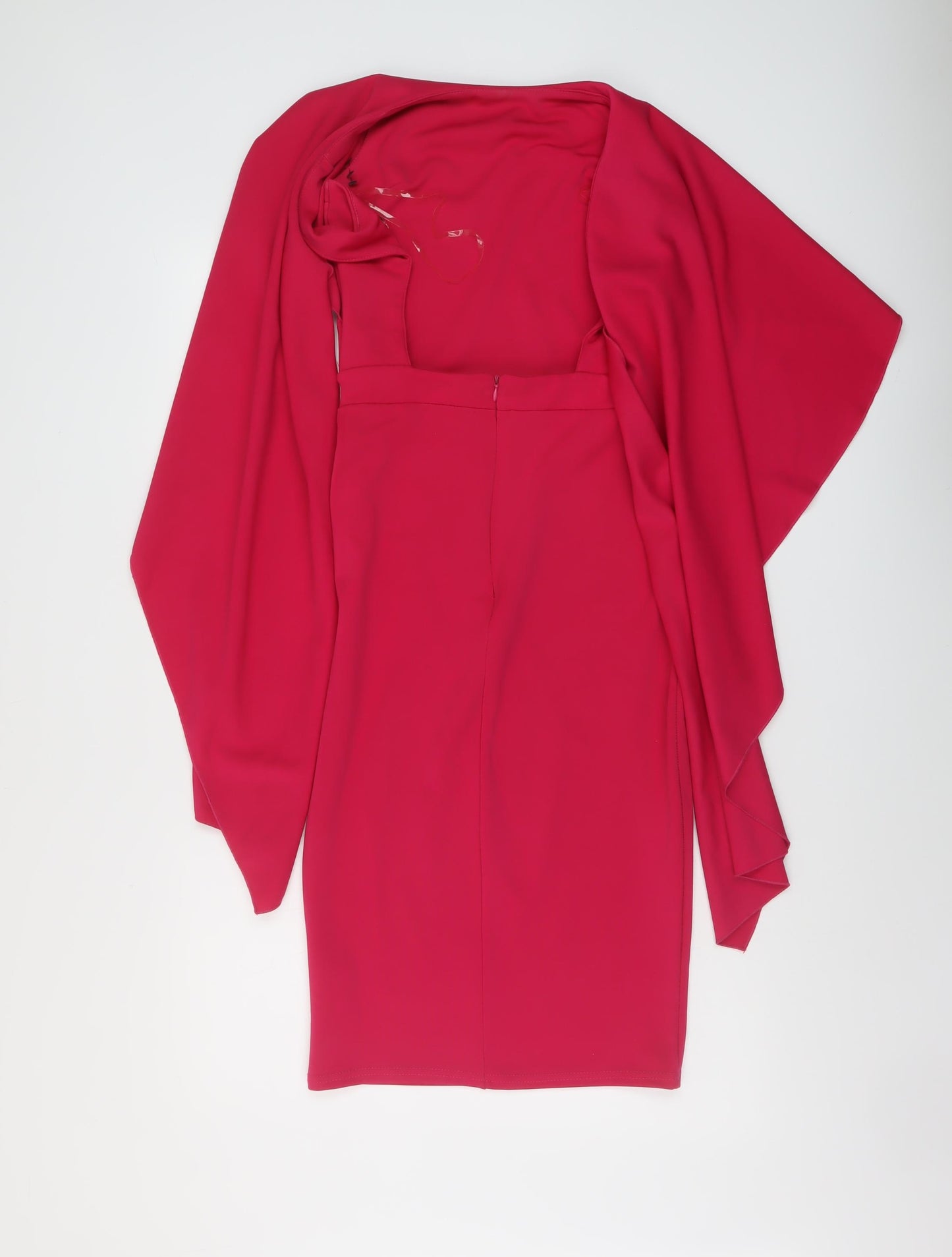 City Goddess Womens Pink Polyester Bodycon Size 8 Round Neck Zip