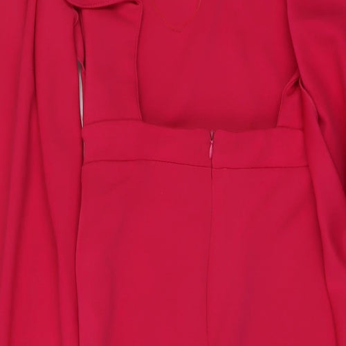 City Goddess Womens Pink Polyester Bodycon Size 8 Round Neck Zip