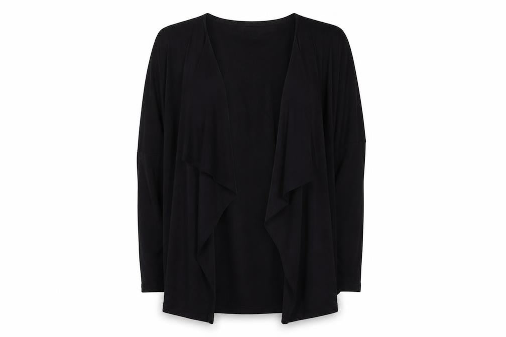 M&Co Womens Black V-Neck Viscose Cardigan Jumper Size 8