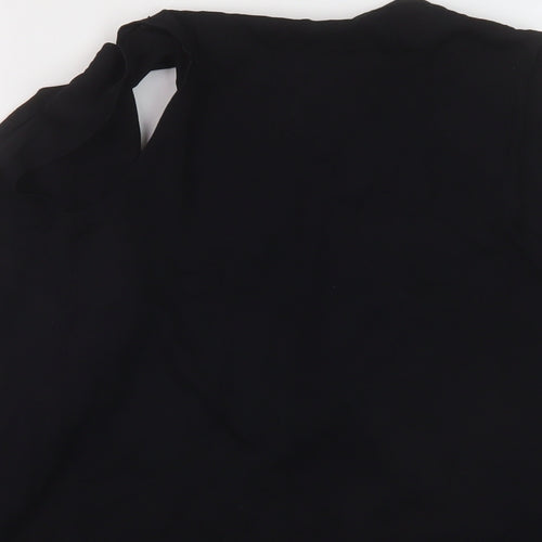 M&Co Womens Black V-Neck Viscose Cardigan Jumper Size 8