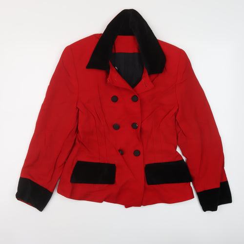 Michael Ambers Womens Red Jacket Size 10 Button