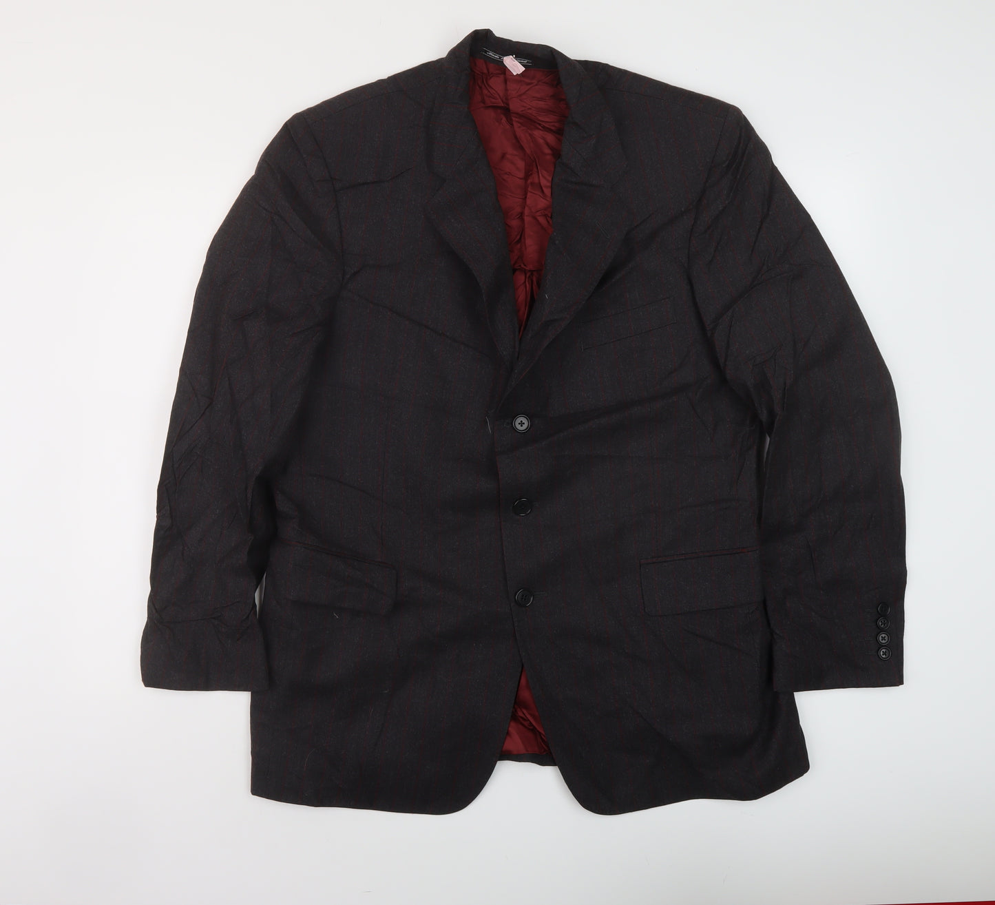 Austin Reed Mens Grey Striped Wool Jacket Suit Jacket Size 42 Regular