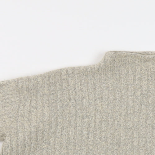 Ango Womens Beige Mock Neck Cotton Pullover Jumper Size M