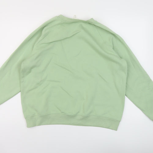 H&M Womens Green Cotton Pullover Sweatshirt Size S Pullover