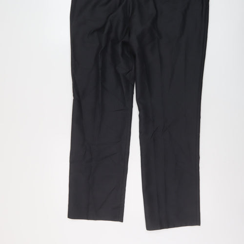 NEXT Mens Grey Polyester Trousers Size 34 in L29 in Regular Button