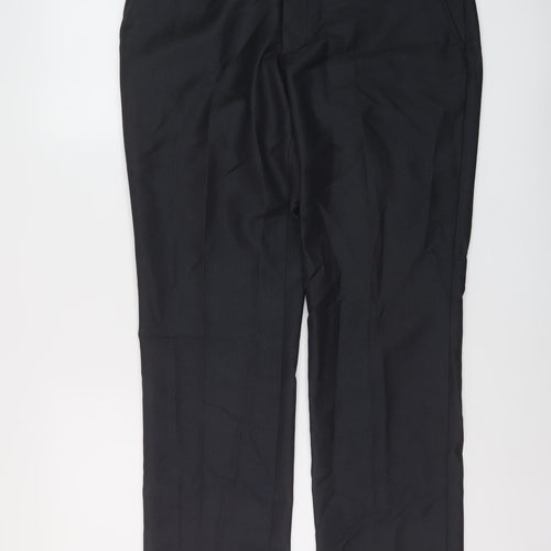 NEXT Mens Grey Polyester Trousers Size 34 in L29 in Regular Button