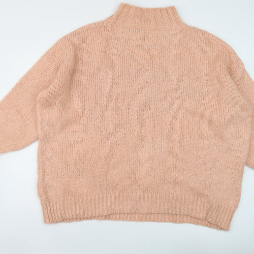 Monsoon Womens Pink Mock Neck Acrylic Pullover Jumper Size XL