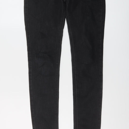 Denim & Co. Womens Black Cotton Skinny Jeans Size 8 L33 in Regular Button