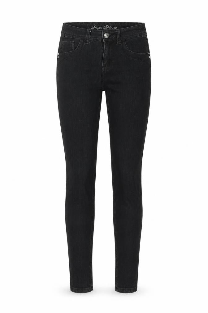 Denim & Co. Womens Black Cotton Skinny Jeans Size 8 L33 in Regular Button