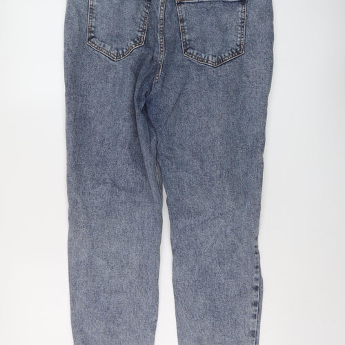 New Looj Womens Blue Cotton Mom Jeans Size 12 L26 in Regular Button