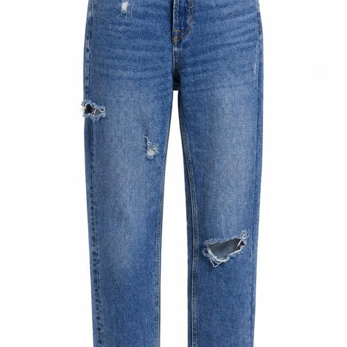 Stradivarius Womens Blue Cotton Mom Jeans Size 6 L27 in Slim Button