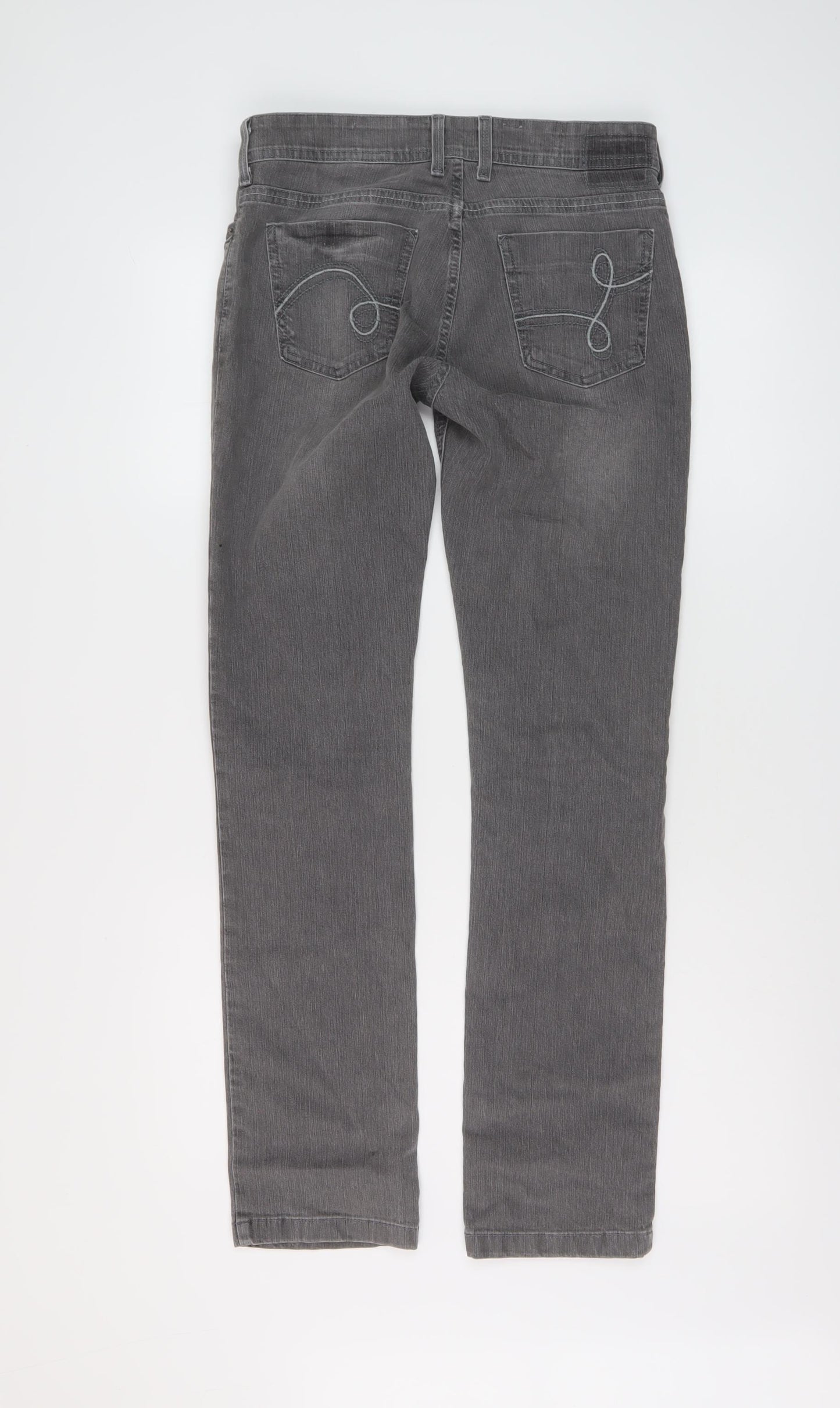 NEXT Womens Grey Cotton Skinny Jeans Size 10 L31 in Regular Button