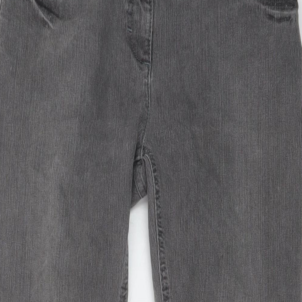 NEXT Womens Grey Cotton Skinny Jeans Size 10 L31 in Regular Button