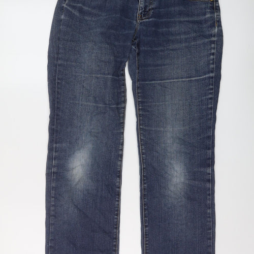 Gap Womens Blue Cotton Straight Jeans Size 8 L29 in Regular Button