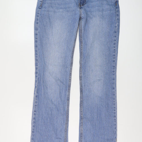 J. Galat Womens Blue Cotton Straight Jeans Size S L31 in Regular Button