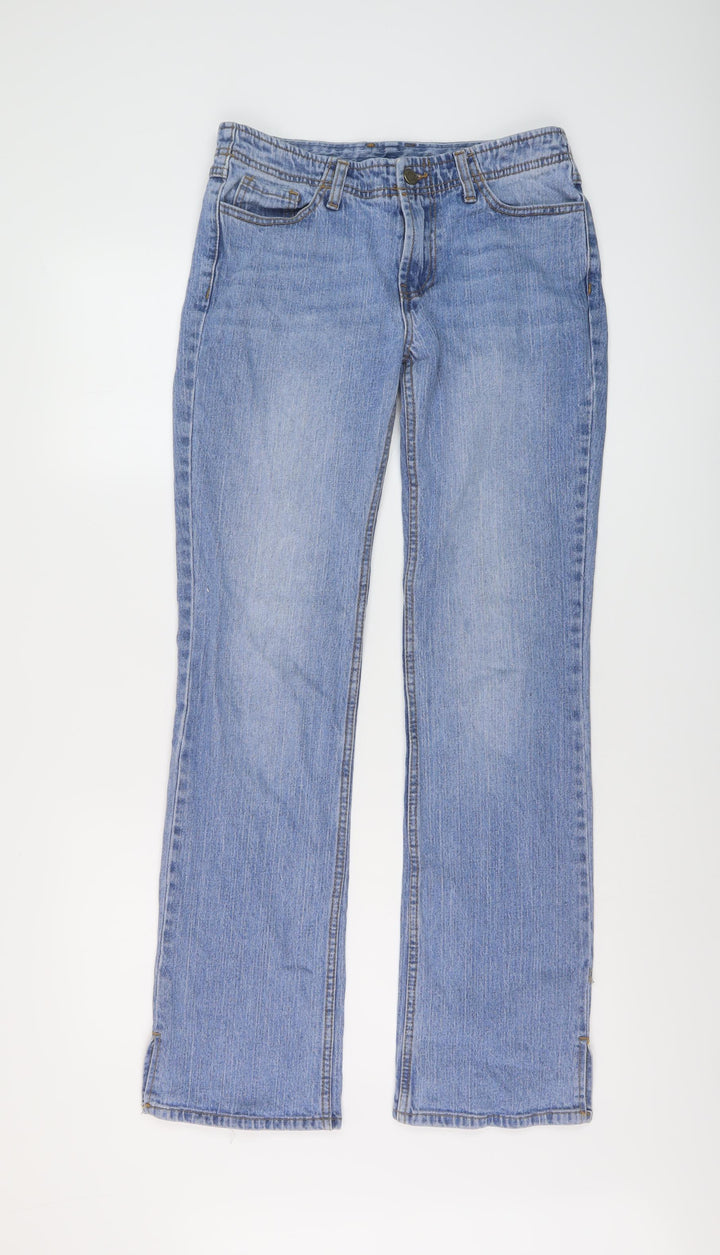 J. Galat Womens Blue Cotton Straight Jeans Size S L31 in Regular Button