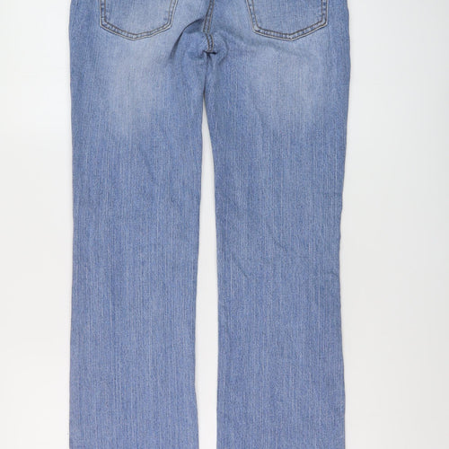 J. Galat Womens Blue Cotton Straight Jeans Size S L31 in Regular Button