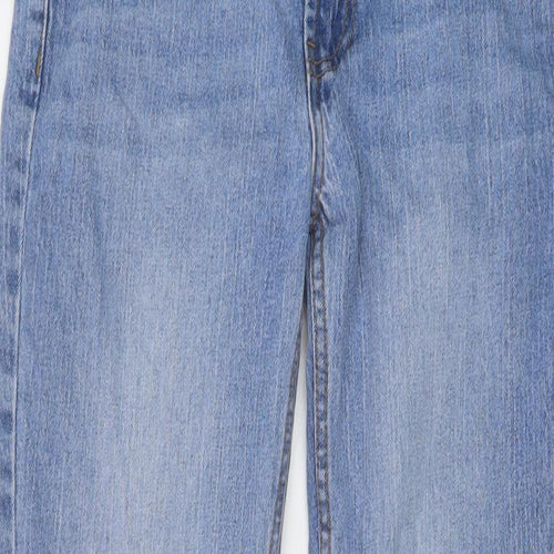 J. Galat Womens Blue Cotton Straight Jeans Size S L31 in Regular Button
