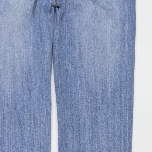 J. Galat Womens Blue Cotton Straight Jeans Size S L31 in Regular Button