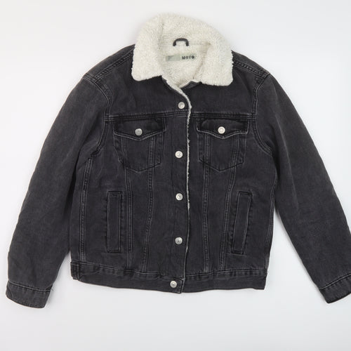 Topshop Womens Grey Jacket Size 6 Snap
