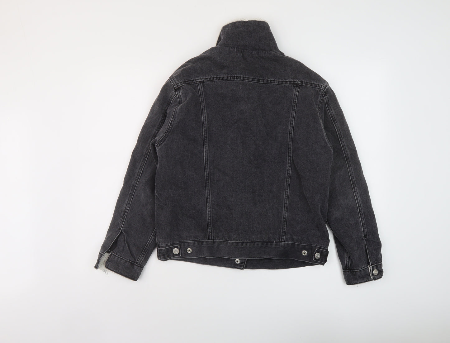 Topshop Womens Grey Jacket Size 6 Snap