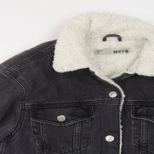 Topshop Womens Grey Jacket Size 6 Snap