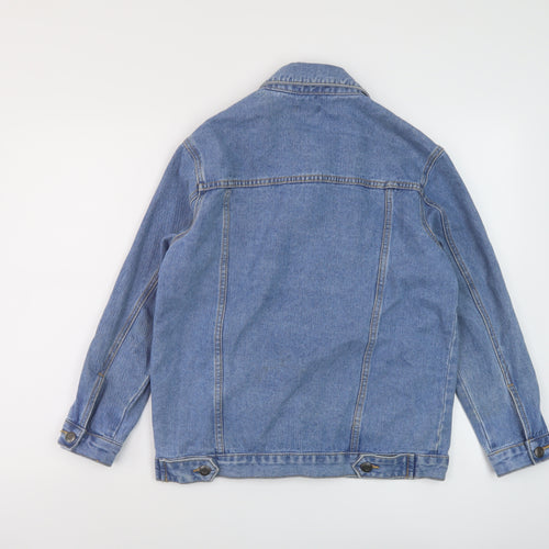 Boohoo Womens Blue Jacket Size 6 Button