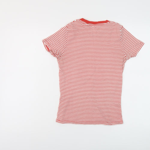 Levi's Womens Red Striped Cotton Basic T-Shirt Size XS Crew Neck