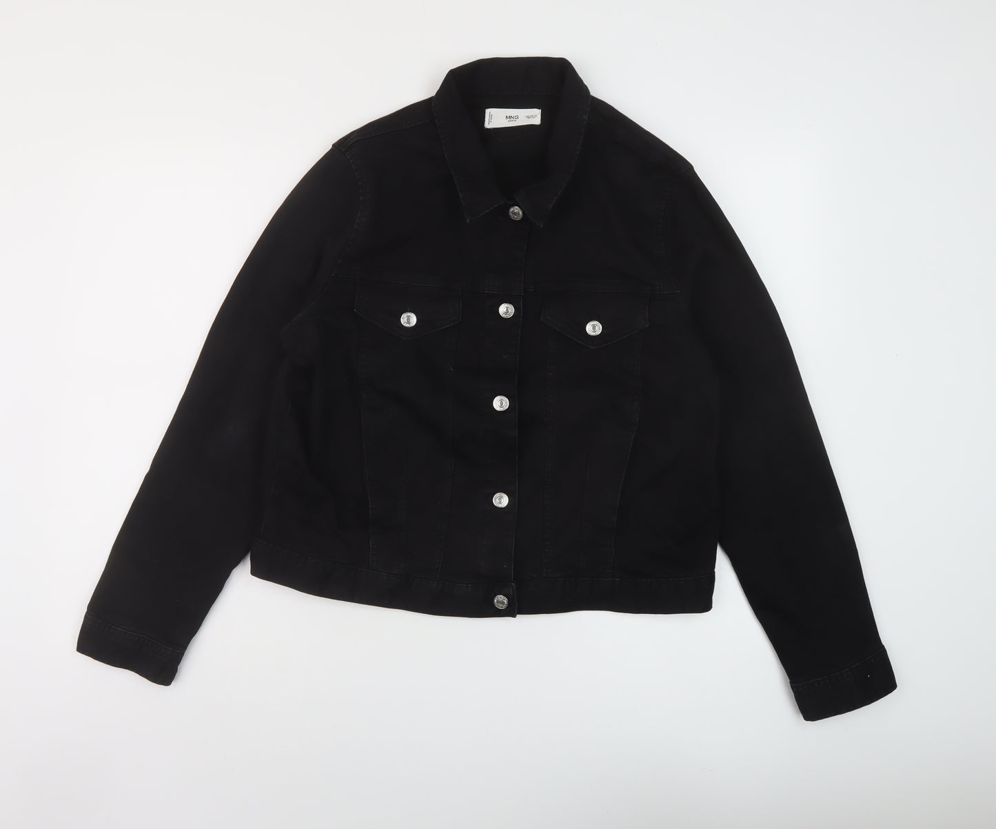 Mango Womens Black Jacket Size 2XL Button