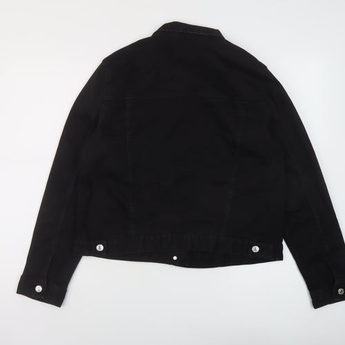 Mango Womens Black Jacket Size 2XL Button