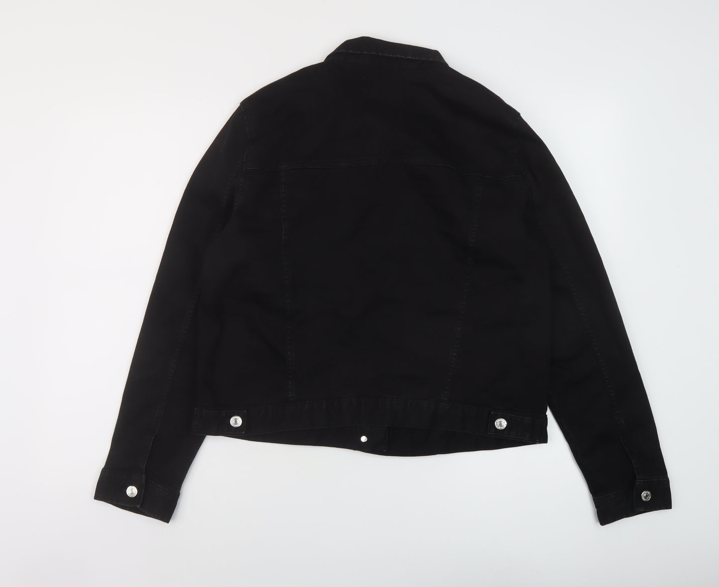 Mango Womens Black Jacket Size 2XL Button
