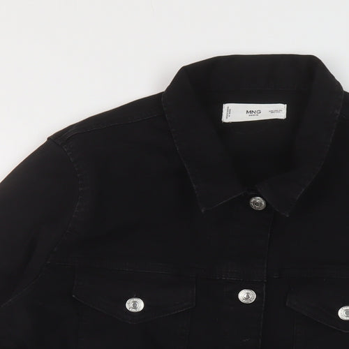 Mango Womens Black Jacket Size 2XL Button
