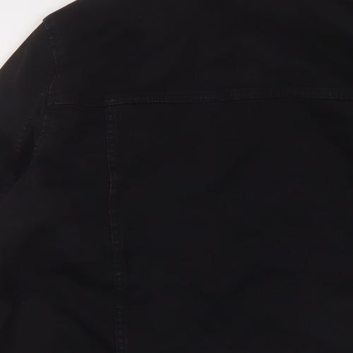 Mango Womens Black Jacket Size 2XL Button