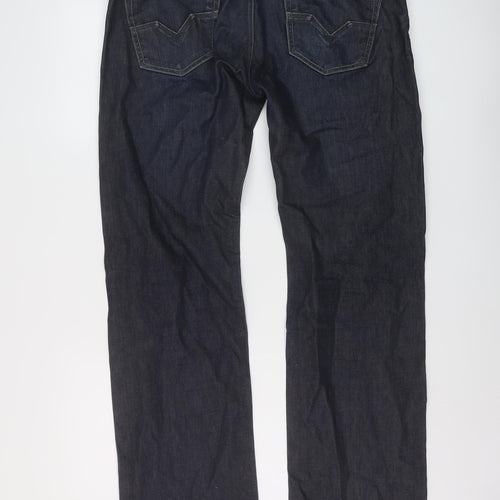 Diesel Mens Blue Cotton Straight Jeans Size 32 in L32 in Regular Button