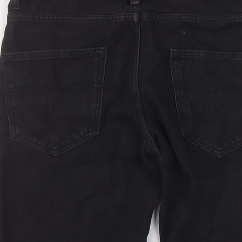 Pierre Cardin Mens Black Cotton Bermuda Shorts Size 32 in L12 in Regular Button