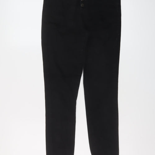Mint Velvet Womens Black Cotton Skinny Jeans Size 8 L27 in Regular Button