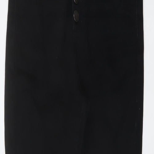 Mint Velvet Womens Black Cotton Skinny Jeans Size 8 L27 in Regular Button