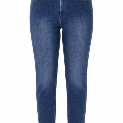 marks and Womens Blue Cotton Skinny Jeans Size 12 L25 in Regular Button