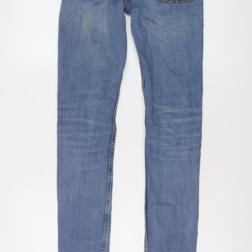 COLLUSION Womens Blue Cotton Skinny Jeans Size 28 in L32 in Regular Button