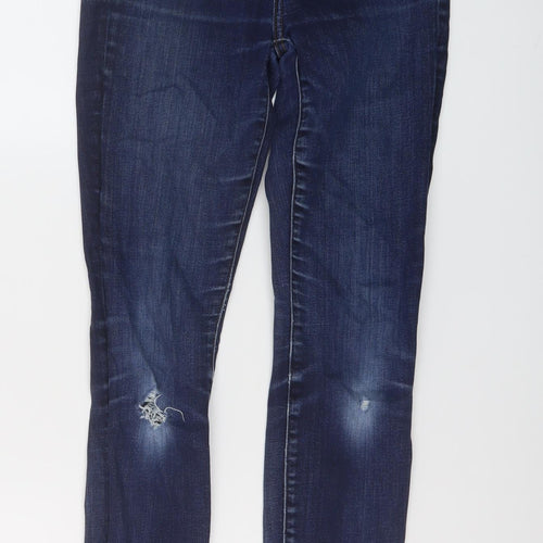 Gap Womens Blue Cotton Skinny Jeans Size 28 in L27 in Regular Button