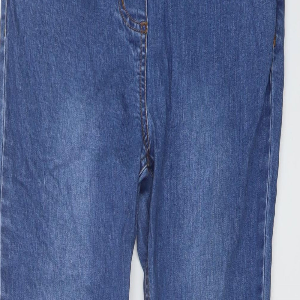 Boden Girls Blue Cotton Straight Jeans Size 12 Years Regular Drawstring