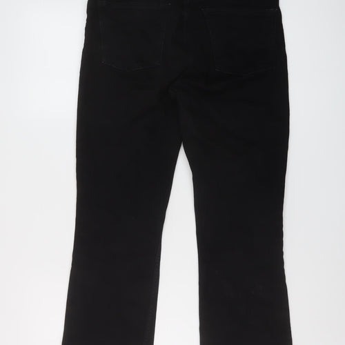 Zara Womens Black Cotton Straight Jeans Size 12 L25 in Regular Button